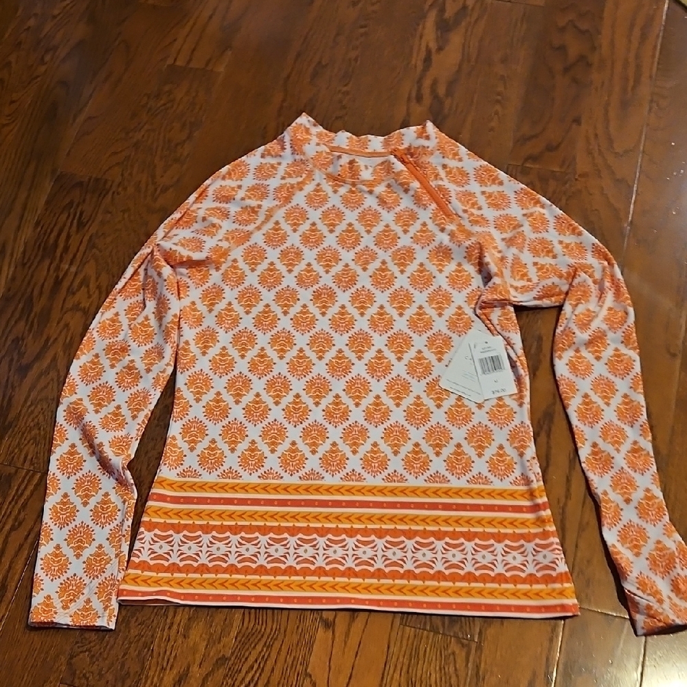 Orange Patterned Women's Top